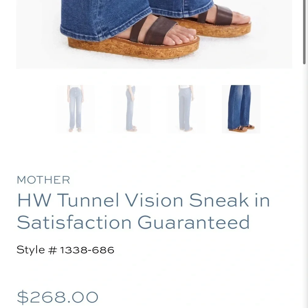 Mother High Waisted Tunnel Vision Sneak Size 31 NWT